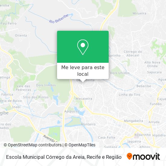 Escola Municipal Córrego da Areia mapa