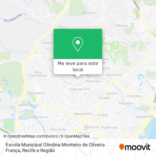 Escola Municipal Olindina Monteiro de Oliveira França mapa