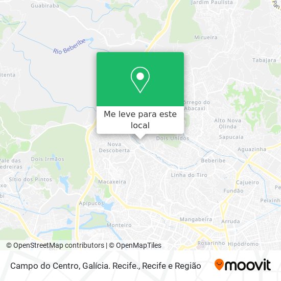 Campo do Centro, Galícia. Recife. mapa