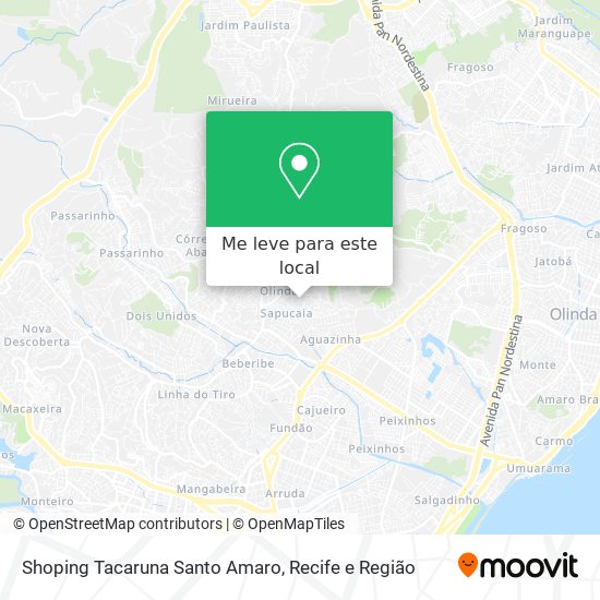 Shoping Tacaruna Santo Amaro mapa
