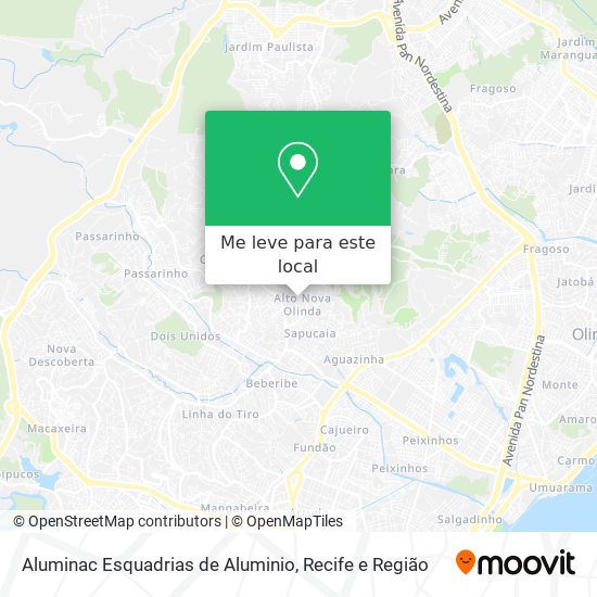 Aluminac Esquadrias de Aluminio mapa