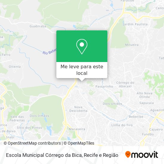 Escola Municipal Córrego da Bica mapa
