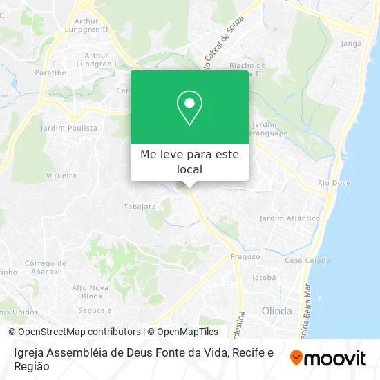 Igreja Assembléia de Deus Fonte da Vida mapa