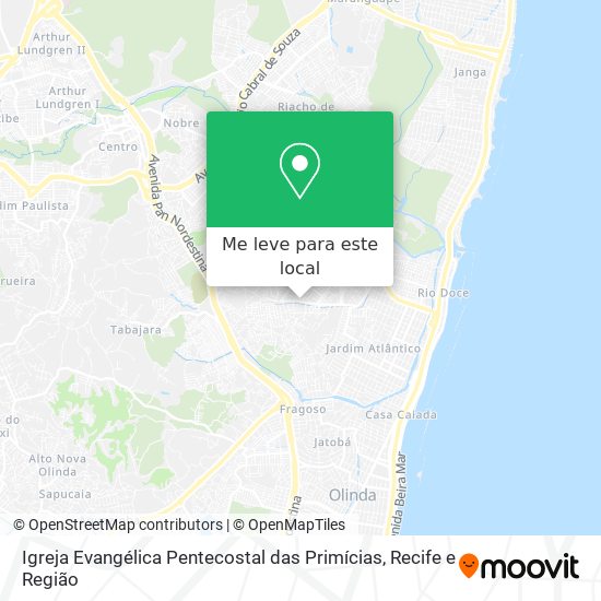 Igreja Evangélica Pentecostal das Primícias mapa