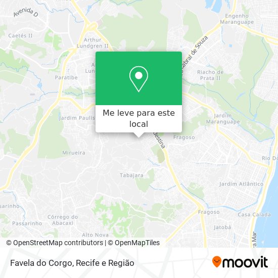Favela do Corgo mapa