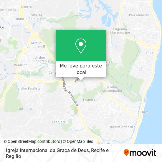 Igreja Internacional da Graça de Deus mapa