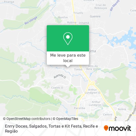 Enrry Doces, Salgados, Tortas e Kit Festa mapa