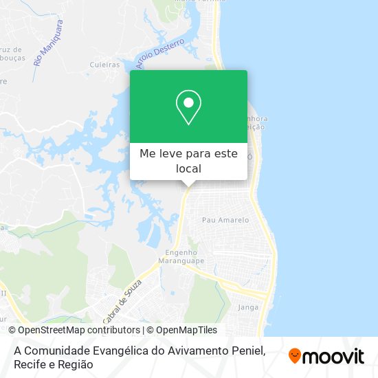 A Comunidade Evangélica do Avivamento Peniel mapa