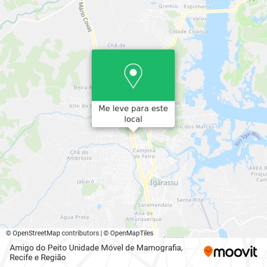 Amigo do Peito Unidade Móvel de Mamografia mapa