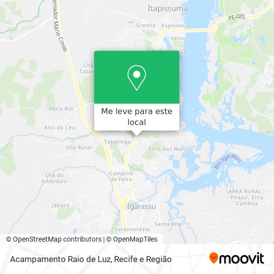 Acampamento Raio de Luz mapa