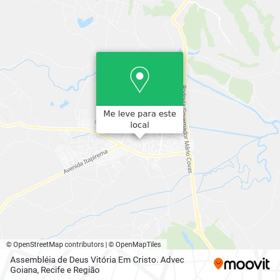 Assembléia de Deus Vitória Em Cristo. Advec Goiana mapa