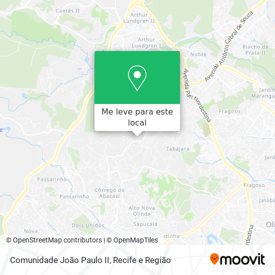 Comunidade João Paulo II mapa