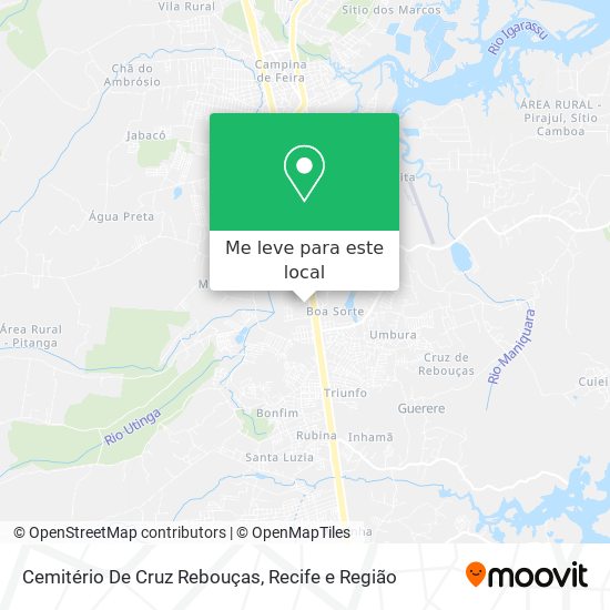 Cemitério De Cruz Rebouças mapa
