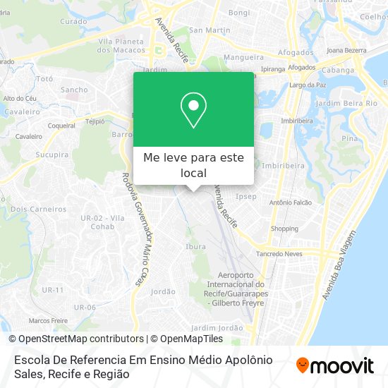 Escola De Referencia Em Ensino Médio Apolônio Sales mapa