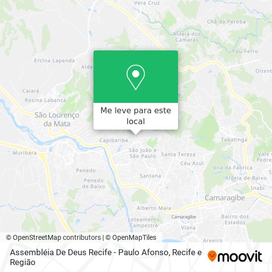 Assembléia De Deus Recife - Paulo Afonso mapa