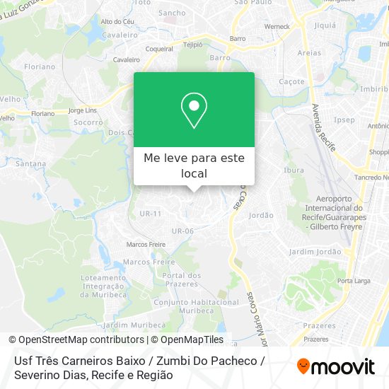 Usf Três Carneiros Baixo / Zumbi Do Pacheco / Severino Dias mapa