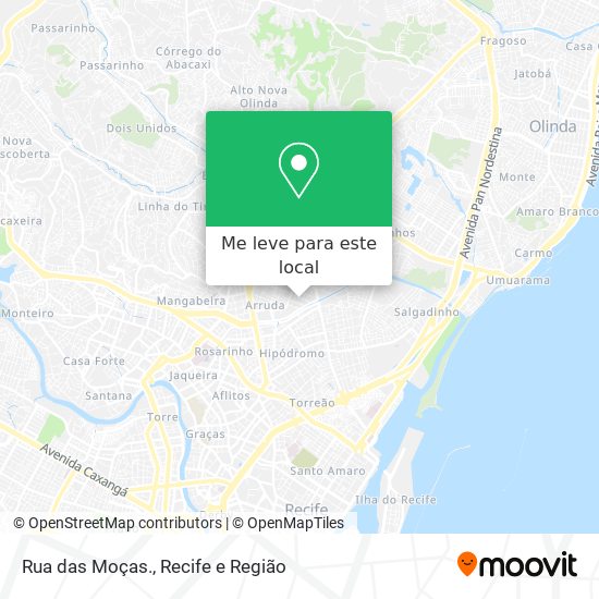 Rua das Moças. mapa