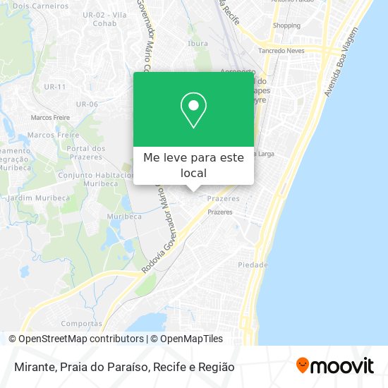 Mirante, Praia do Paraíso mapa