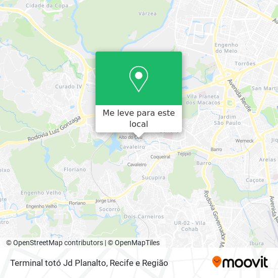 Terminal totó Jd Planalto mapa
