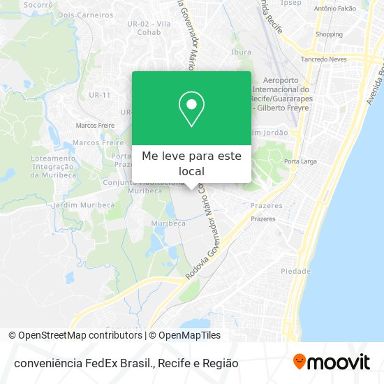 conveniência FedEx Brasil. mapa