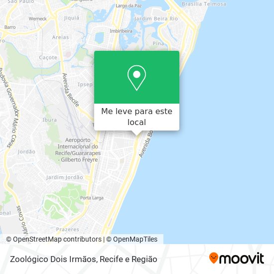 Zoológico Dois Irmãos mapa