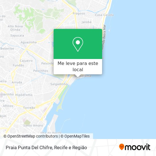 Praia Punta Del Chifre mapa