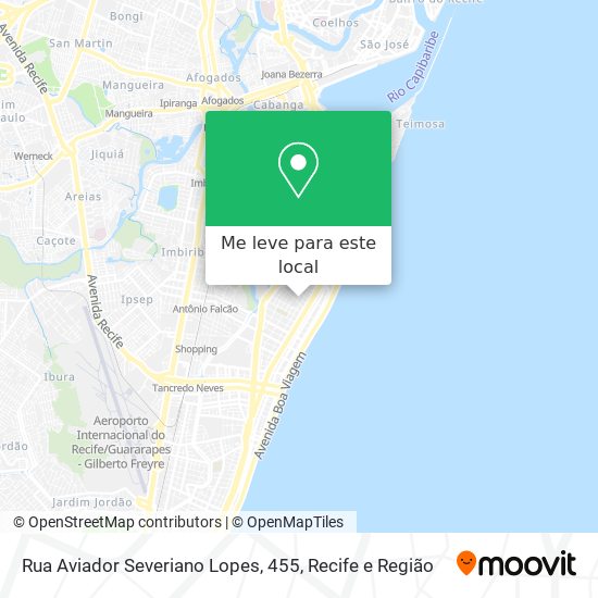 Rua Aviador Severiano Lopes, 455 mapa