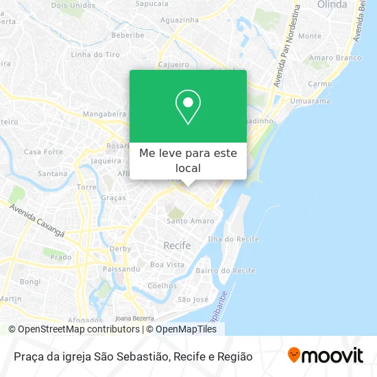 Praça da igreja São Sebastião mapa