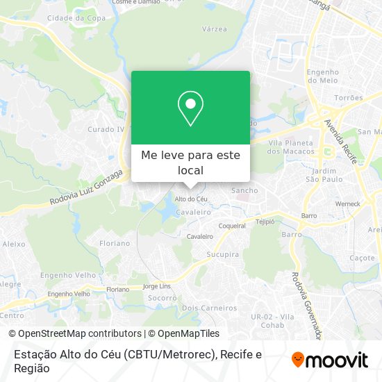 Estação Alto do Céu (CBTU / Metrorec) mapa