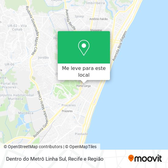 Dentro do Metrô Linha Sul mapa