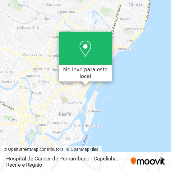 Hospital de Câncer de Pernambuco - Capelinha mapa