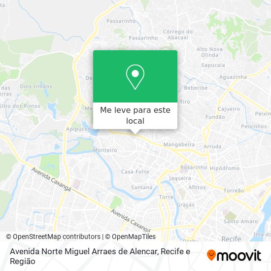 Avenida Norte Miguel Arraes de Alencar mapa