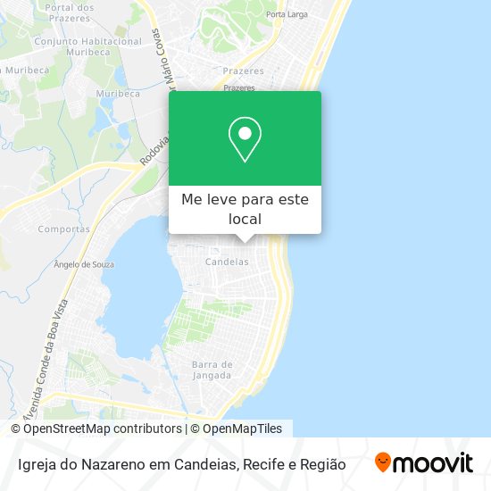Igreja do Nazareno em Candeias mapa
