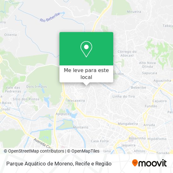 Parque Aquático de Moreno mapa