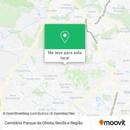 Cemitério Parque de Olinda mapa