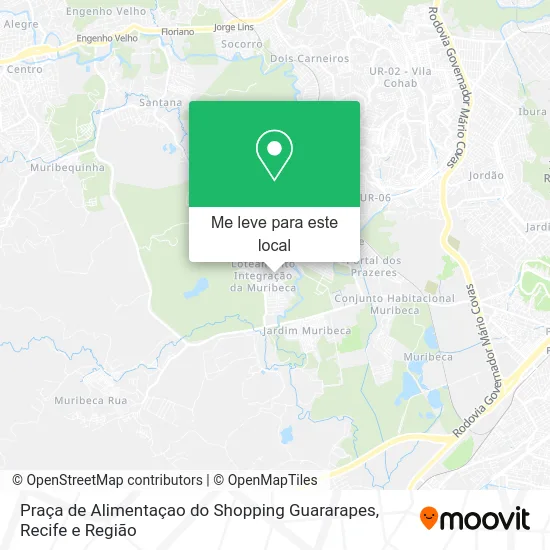 Praça de Alimentaçao do Shopping Guararapes mapa