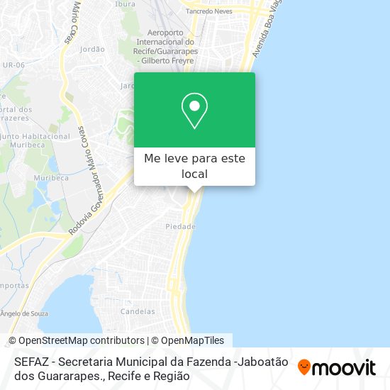 SEFAZ - Secretaria Municipal da Fazenda -Jaboatão dos Guararapes. mapa