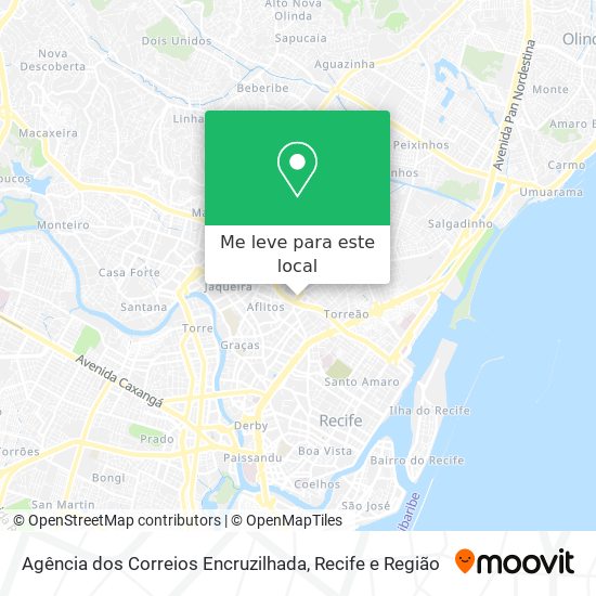 Agência dos Correios Encruzilhada mapa