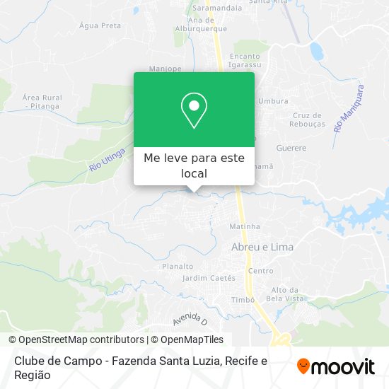 Clube de Campo - Fazenda Santa Luzia mapa