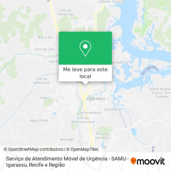 Serviço de Atendimento Móvel de Urgência - SAMU - Igarassu mapa