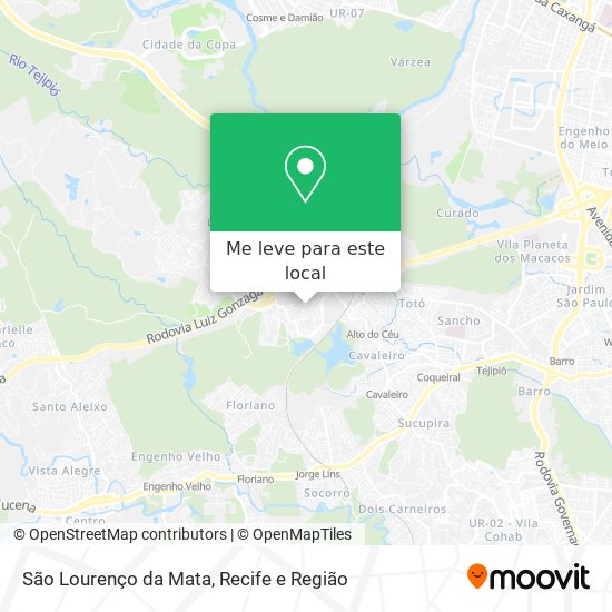 São Lourenço da Mata mapa