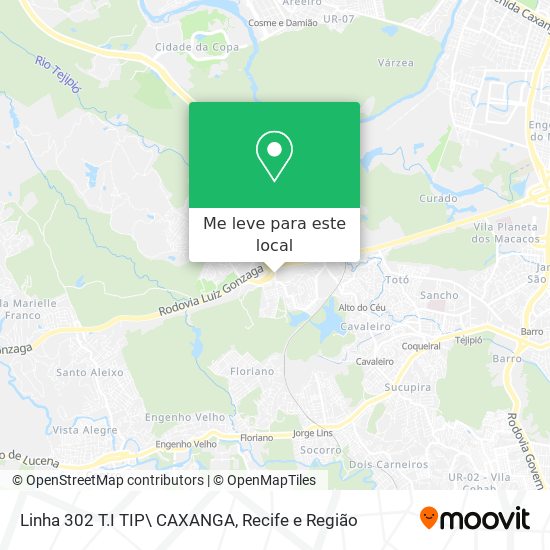 Linha 302 T.I TIP\ CAXANGA mapa