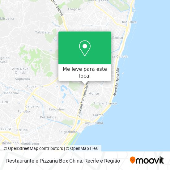 Restaurante e Pizzaria Box China mapa