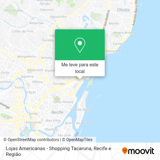 Lojas Americanas - Shopping Tacaruna mapa