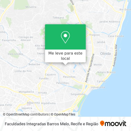 Faculdades Integradas Barros Melo mapa