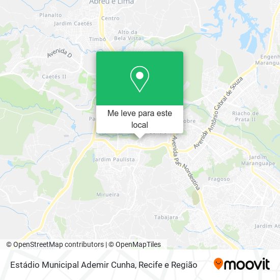 Estádio Municipal Ademir Cunha mapa