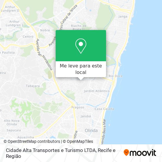 Cidade Alta Transportes e Turismo LTDA mapa