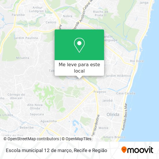 Escola municipal 12 de março mapa