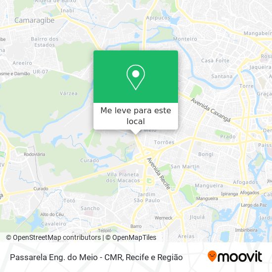 Passarela Eng. do Meio - CMR mapa