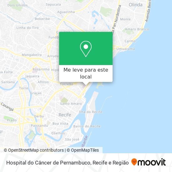 Hospital do Câncer de Pernambuco mapa